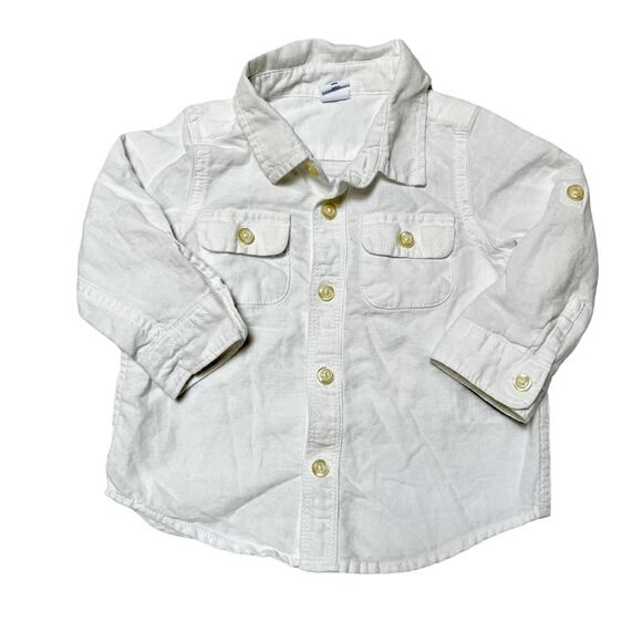 Gap White Button Up Dress Shirt Size 12-18m - Picture 1 of 5